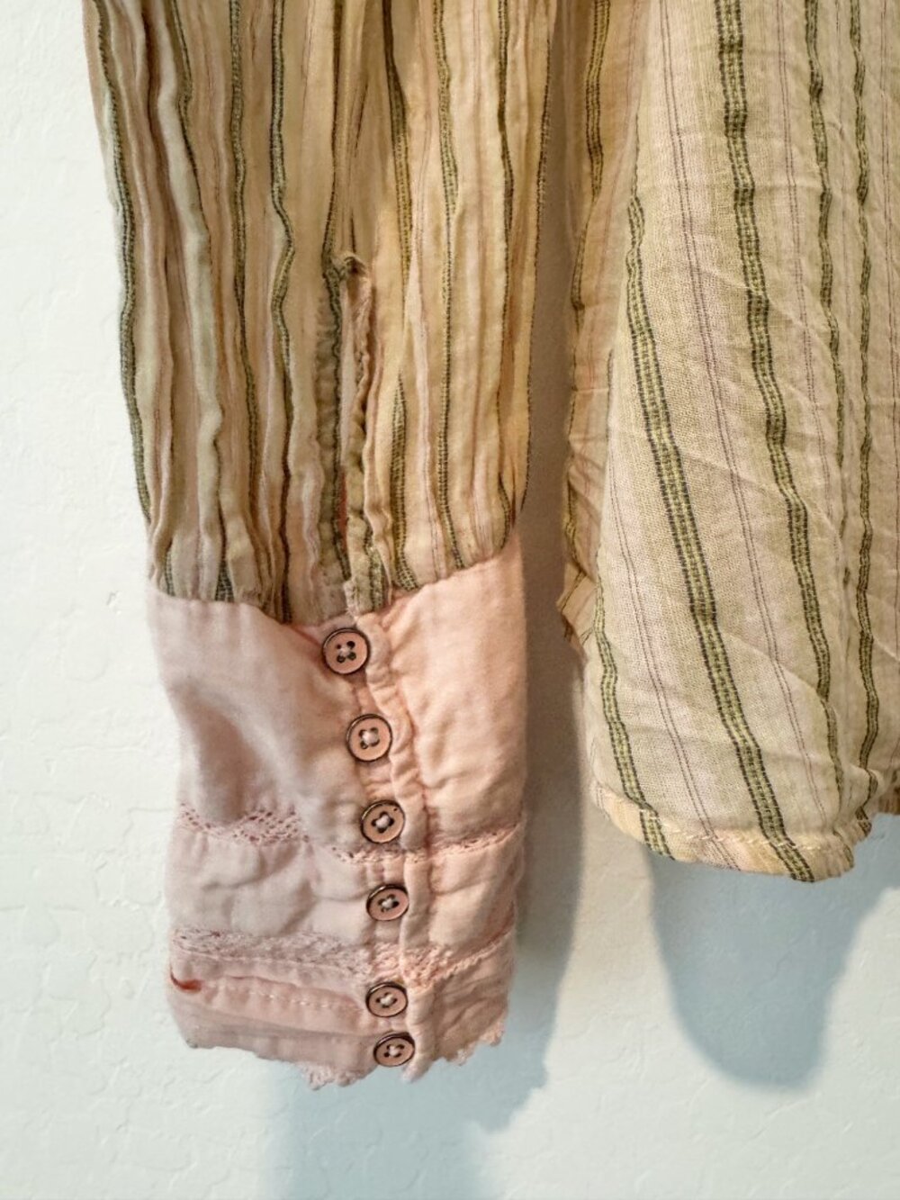 We The Free Forever Love Striped Top Size Large Boho Cottage Prairie Coquette - Picture 7 of 13